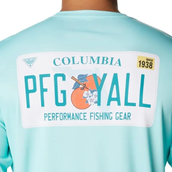 New Columbia UPF 50 Turquoise Terminal Tackle PFG License Shirt - Picture 4 of 6